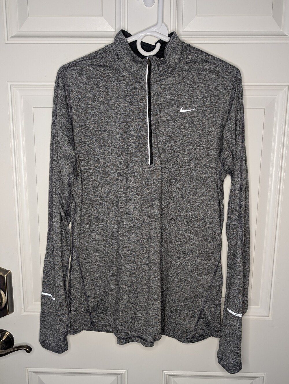 Nike Dri Fit Long Sleeve Active Wear Shirt Top Gray Men's XL